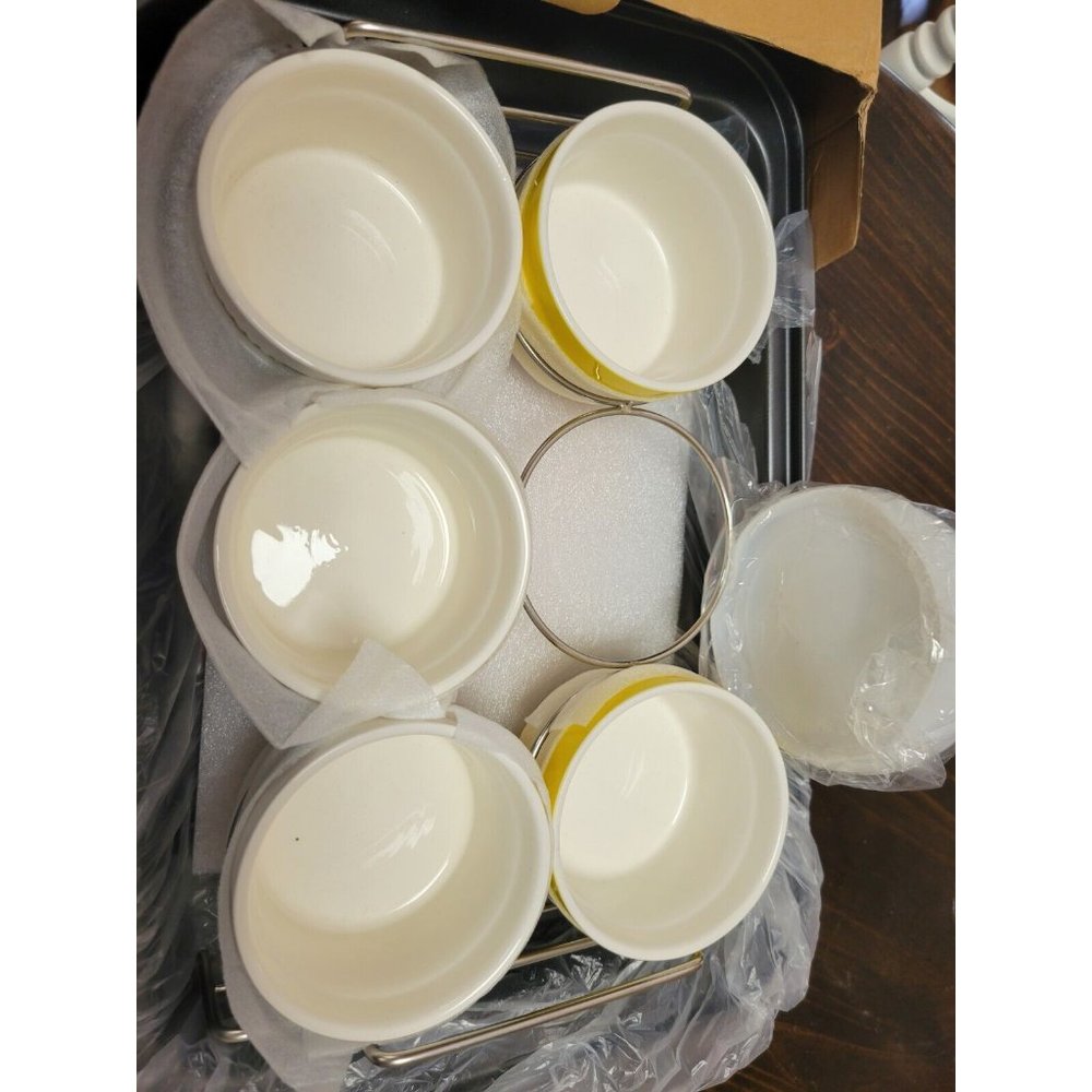 5 Ramekins Set with 6 Silicone LidsCreme Brulee Making Set
